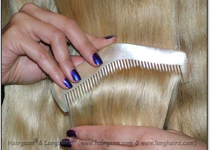 Scritcher-Comber LONGHAIRS® HAIRGASM® Pyramids 5 .5 or 6.5" Longhairs® Sheeps Horn CLICK MEE