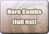horn combs full list